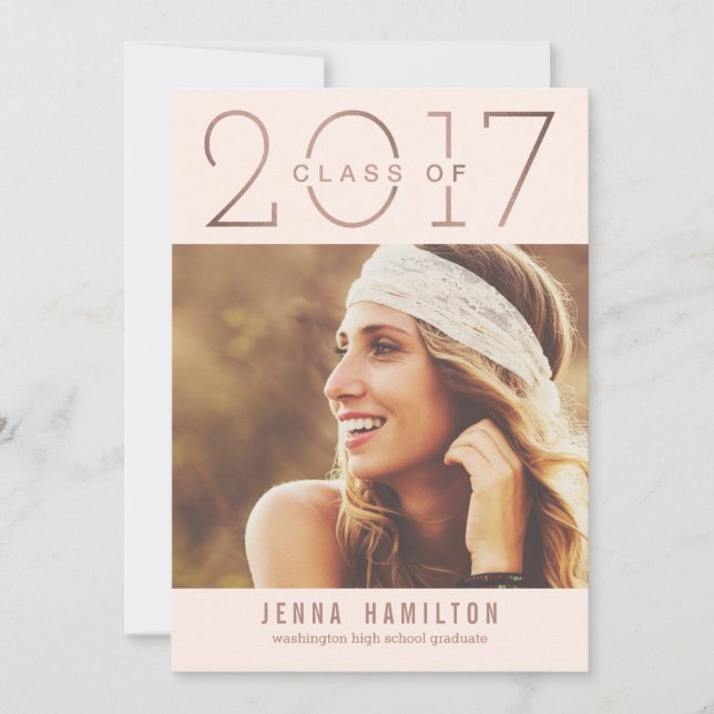 Happy Year EDITABLE COLOR Graduation Announcement (Front)