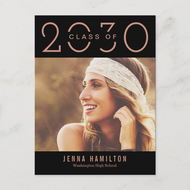 Happy Year EDITABLE COLOR Graduation Postcard (Front)