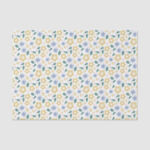 Happy yellow and blue flowers tissue paper