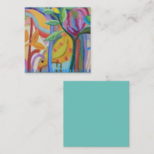 Happy yellow bird art card