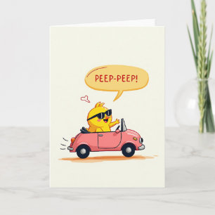 Happy Yellow Bird Auto Trip Card