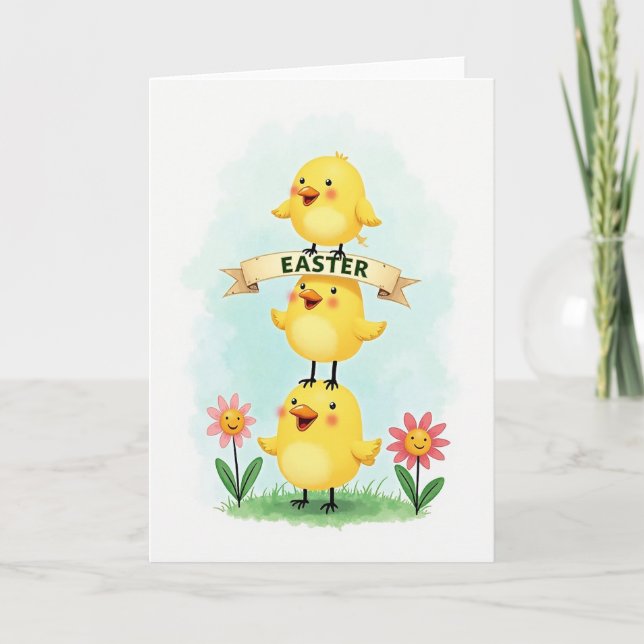 Happy Yellow Birds Celebration Card (Front)