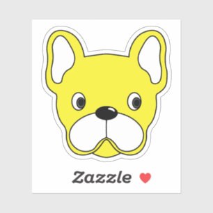 Happy Yellow Bulldog 3"x3" Vinyl Sticker