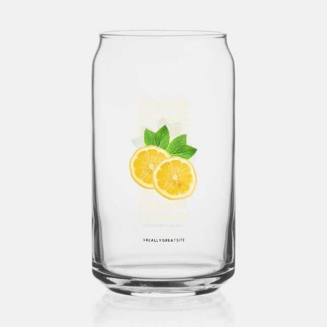 Happy yellow drink glass simple summer  (Front)