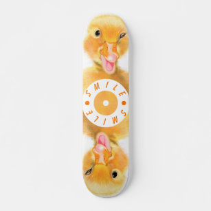 Happy Yellow Duck Skateboard Smile Funny Gift