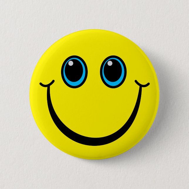Happy Yellow Emoji Face 6 Cm Round Badge (Front)