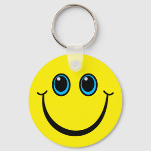 Happy Yellow Emoji Face Key Ring
