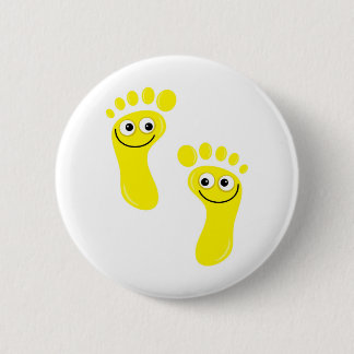 Happy Yellow Feet 6 Cm Round Badge