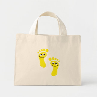 Happy Yellow Feet Mini Tote Bag