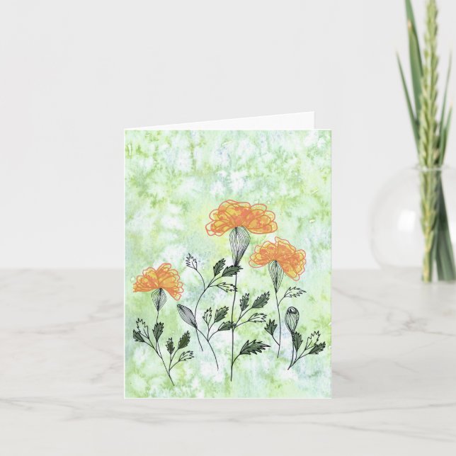 Happy Yellow Flowers Card (Front)