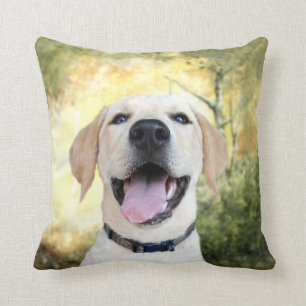 Happy Yellow Lab Cushion