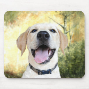 Happy Yellow Lab Mouse Mat