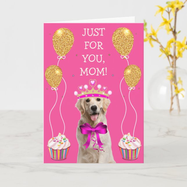 Happy Yellow Lab Mum Birthday Card (Yellow Flower)