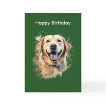 Happy Yellow Labrador Birthday Card