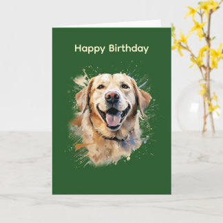 Happy Yellow Labrador Birthday Card