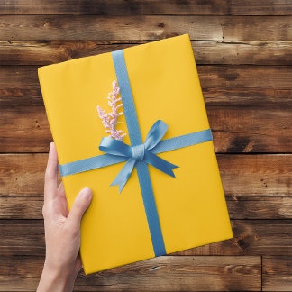 Happy Yellow Minimal Wrapping Paper Roll