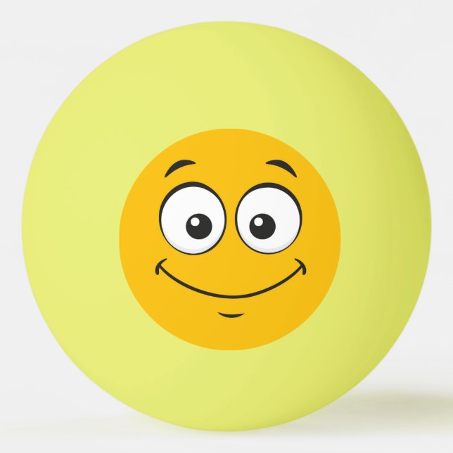 Happy Yellow Monster Personalise Ping Pong Ball (Front)