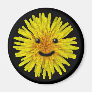 Happy Yellow Summer Dandelion Flower on any Colour Magnet