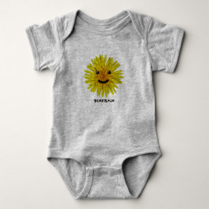 Happy Yellow Summer Flower on any Colour Baby Bodysuit