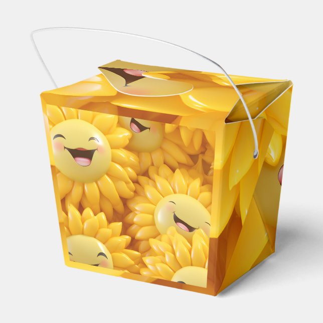 Happy Yellow Sunflowers Favour Box (Back Side)