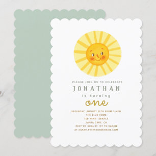 Happy Yellow Sunshine Birthday Invitation