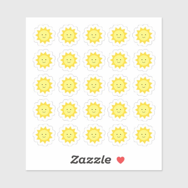 Happy Yellow Sunshine Stickers (Sheet)