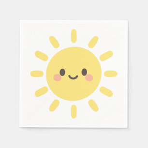 Happy Yellow Sunshine with a Smiling Face  Napkin