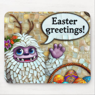 HAPPY YETI'S EASTER GREETINGS Eggs ~ Mouse Mat
