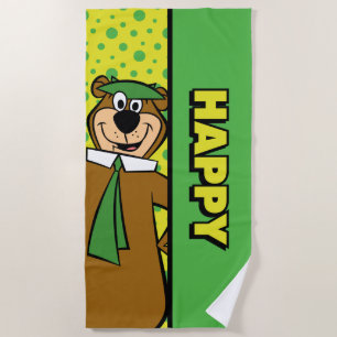 Happy Yogi Bear Beach Towel