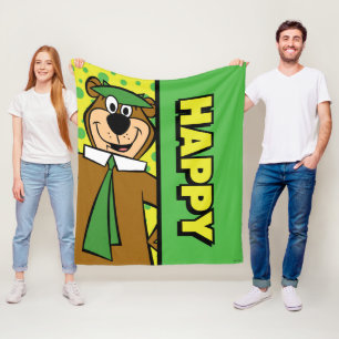 Happy Yogi Bear Fleece Blanket