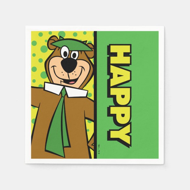 Happy Yogi Bear Napkin (Front)