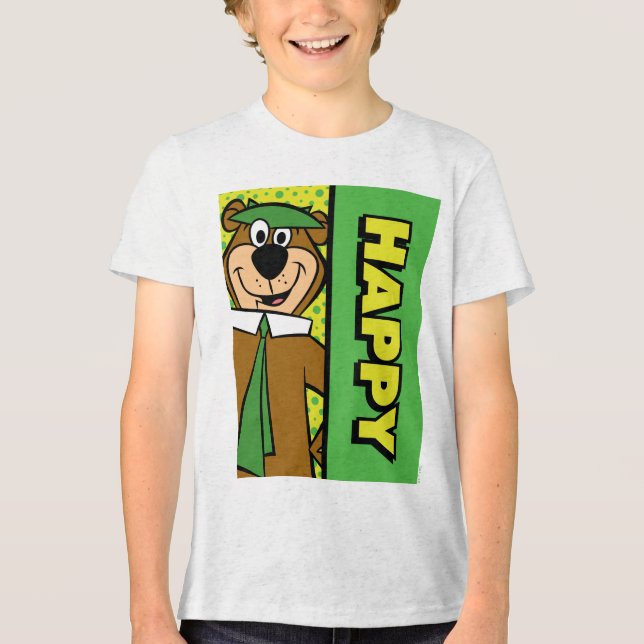 Happy Yogi Bear Tri-Blend Shirt (Front)