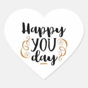happy you day heart sticker