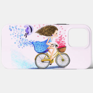 Happy Young Girl On A Bike - Romantic Love iPhone 13 Pro Max Case