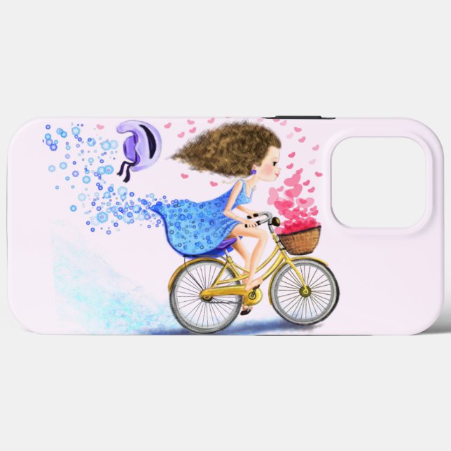 Happy Young Girl On A Bike - Romantic Love  Case-Mate iPhone Case (Back (Horizontal))