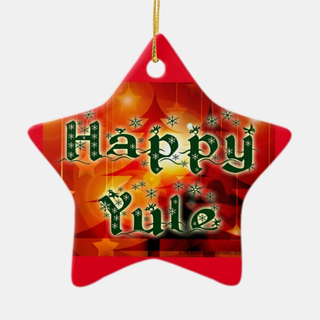 Happy Yule Tree Ornament (Front)