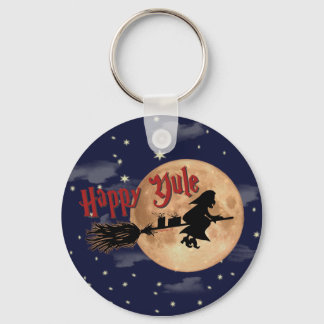 Happy Yule Witch Xmas Keychain
