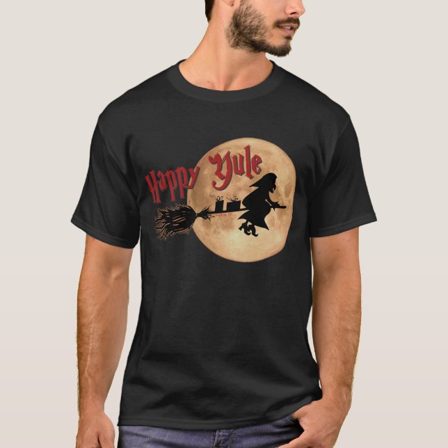 Happy Yule Witch Xmas T-Shirt (Front)
