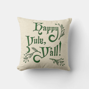 Happy Yule Yall Southern Christmas Winter Solstice Cushion