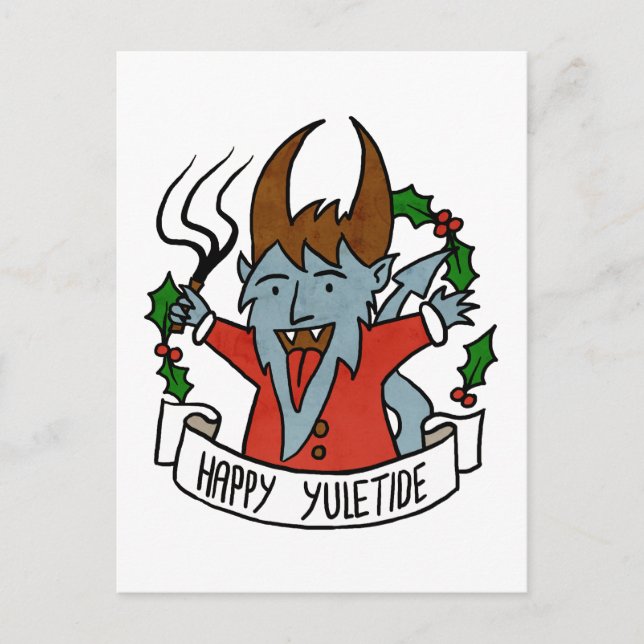Happy Yuletide Krampus Postcard (Front)