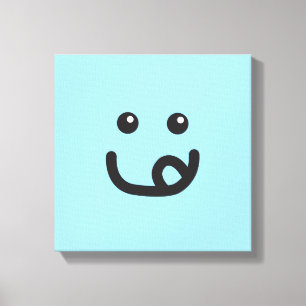 Happy Yummy Face_baby blue Canvas Print
