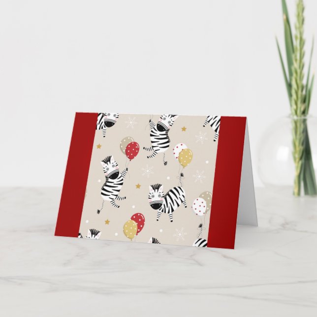 Happy Zebra Christmas Card (Front)