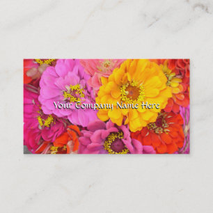 Happy Zinnias Customisable Business Card