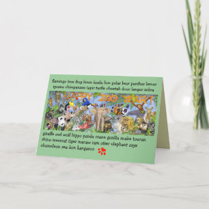 Happy Zoo Year Animals Greeting Card
