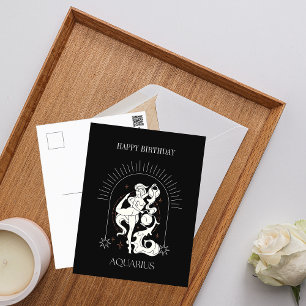 HappyBirthday Mystic Aquarius Zodiac Postcard