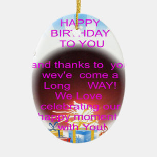 HappyBirthday To you Ceramic Tree Decoration