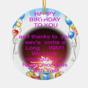 HappyBirthday To you Ceramic Tree Decoration