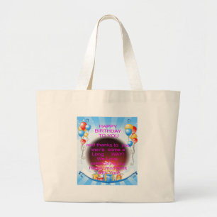HappyBirthday To you Large Tote Bag