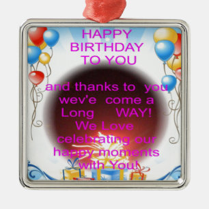 HappyBirthday To you Metal Tree Decoration