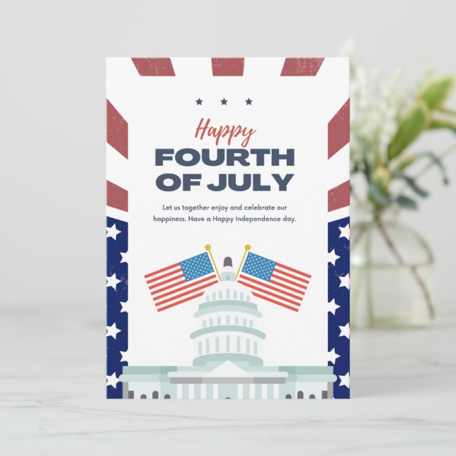 #HappyFourthOfJulyFlatHolidayCard Holiday Card (Standing Front)